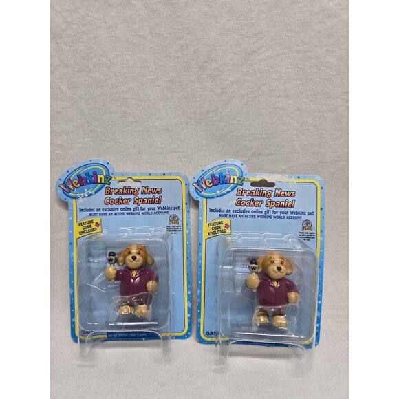 Breaking News Cocker Spaniel Dog Reporter Figurine Webkinz GANZ- Sealed Code - Picture 1 of 2